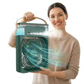 Portable Mini Air Cooler Fan with Humidifier, 3 Wind Speeds, 3 Spray Modes, 7 Color LED Light & Timer – Personal USB Desk AC for Room, Office, Travel